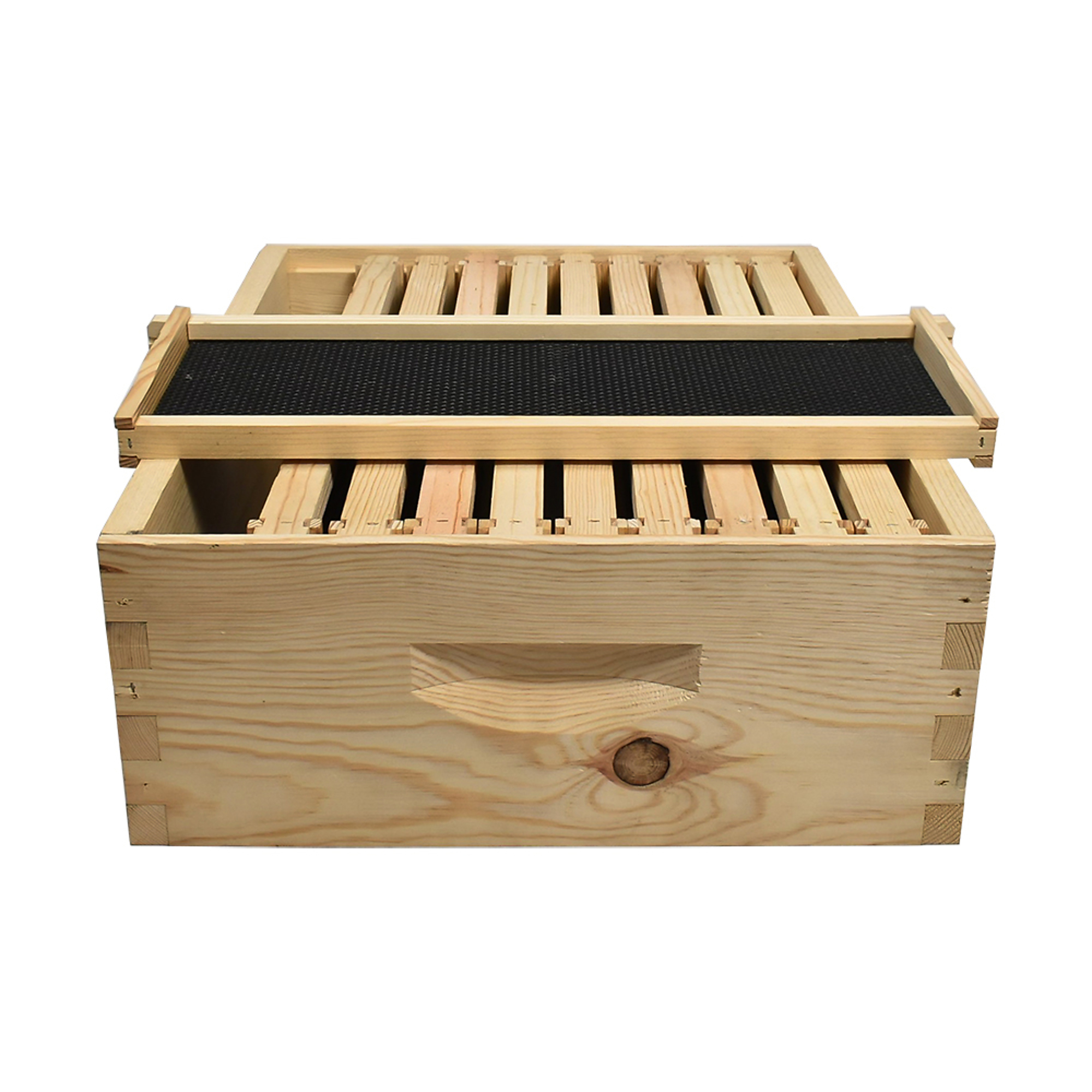Goodland Bee Supply GL-1SK-TK3 Super Box Kit Including 10 Wood Frames and 10 Pierco Plastic Foundations, Free Queen Excluder / Frame Spacer Included, (GLHSBOX)